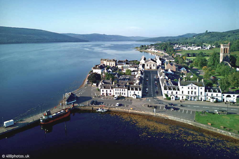 Inveraray Town and Inveraray Castle, Argyll and Bute, aerial photograph