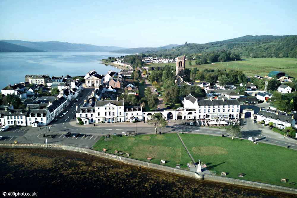 Inveraray Town and Inveraray Castle, Argyll and Bute - aerial photograph