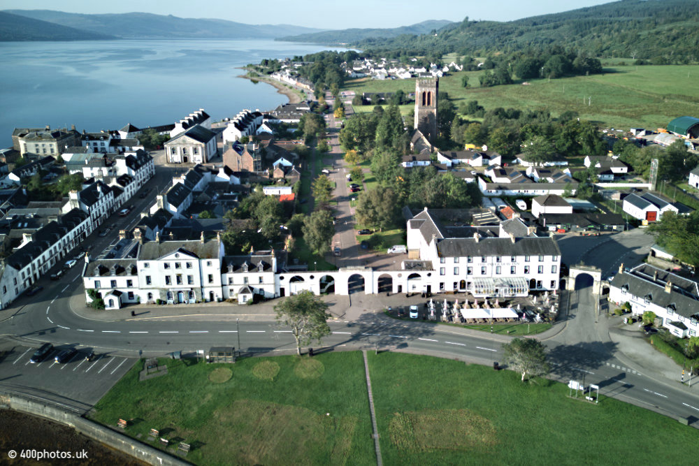 Inveraray Town and Inveraray Castle, Argyll and Bute, aerial photograph