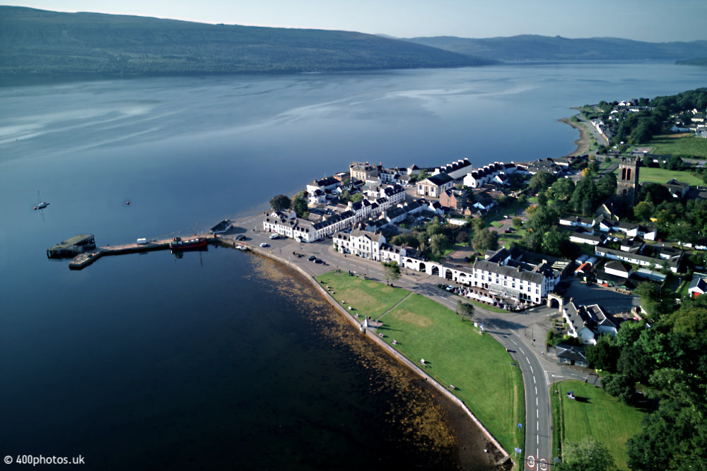 Inveraray Town and Inveraray Castle, Argyll and Bute, aerial photograph