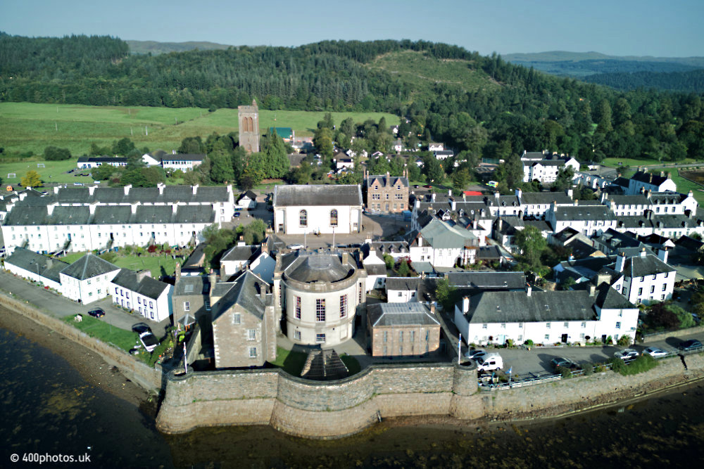 Inveraray Town and Inveraray Castle, Argyll and Bute, aerial photograph