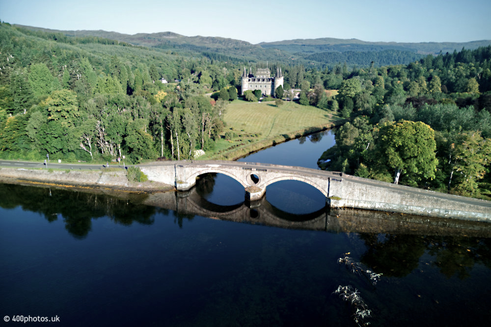 Inveraray Town and Inveraray Castle, Argyll and Bute - aerial photograph