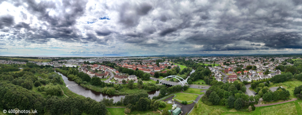 Foulertoun Arches Bridge, Irvine, Ayrshire, aerial photograph