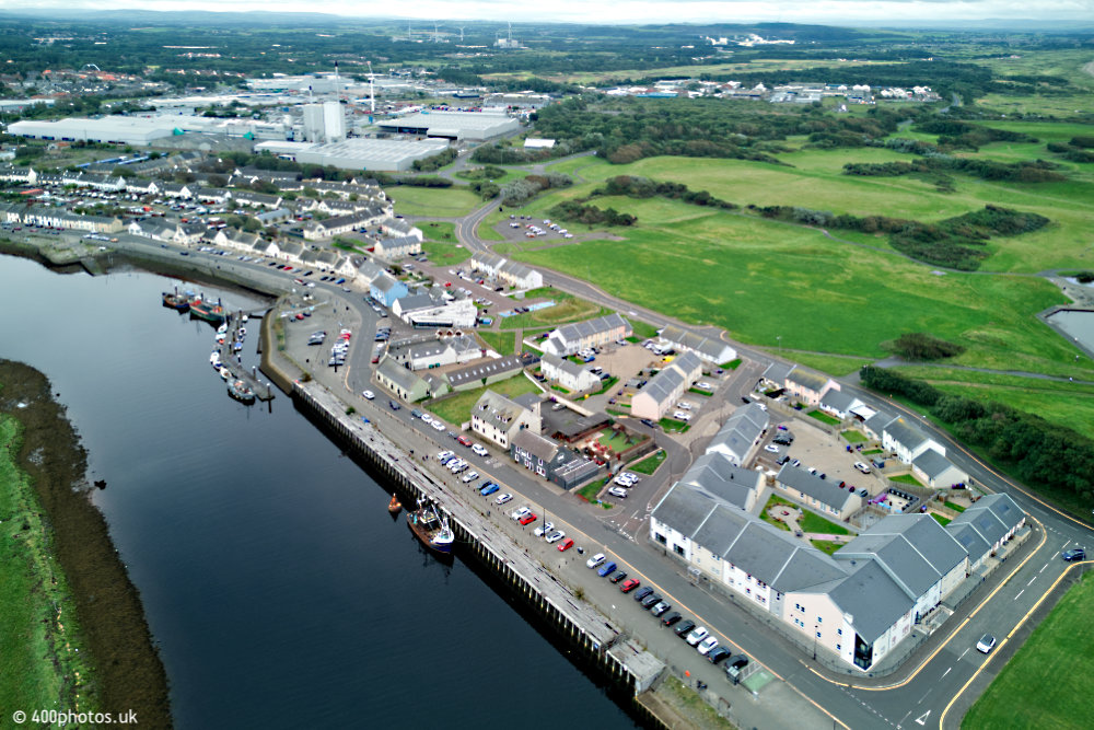 Irvine Harbourside and Harbour Arts Centre, North Ayrshire, aerial photograph