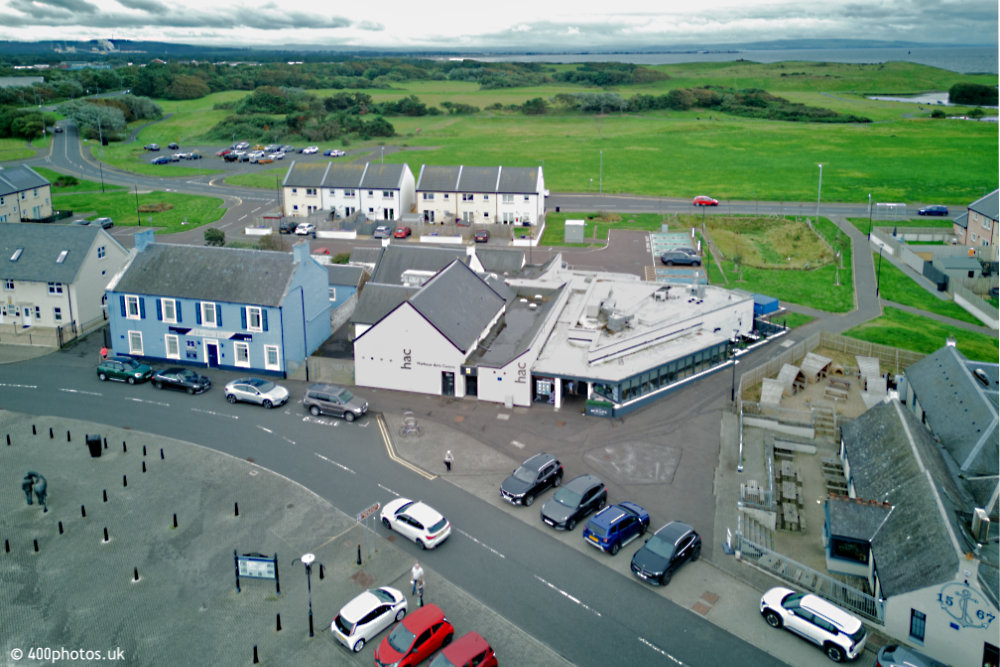 Irvine Harbourside and Harbour Arts Centre, North Ayrshire, aerial photograph