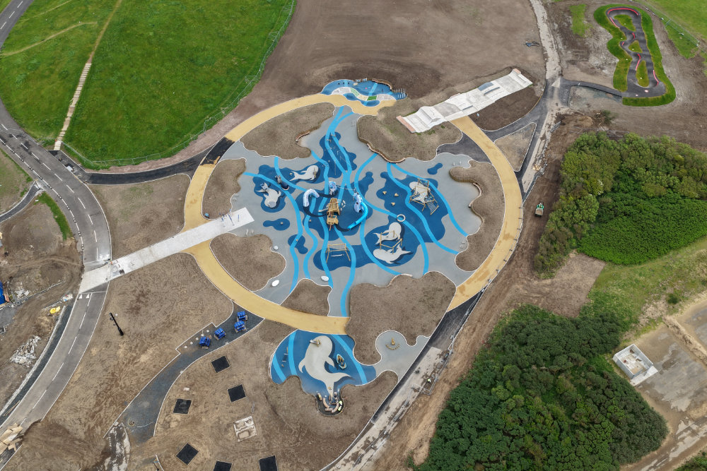 Irvine Beach Park, North Ayrshire, aerial photograph