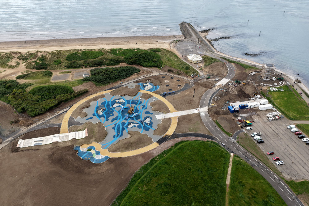 Irvine Beach Park, North Ayrshire, aerial photograph