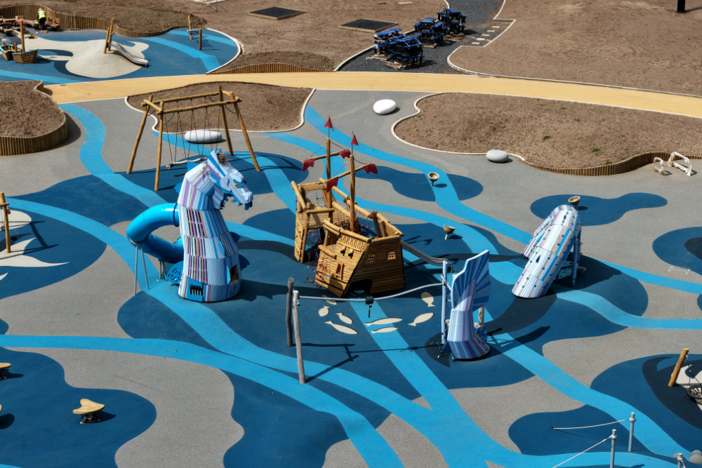 Irvine Beach Park, North Ayrshire, aerial photograph