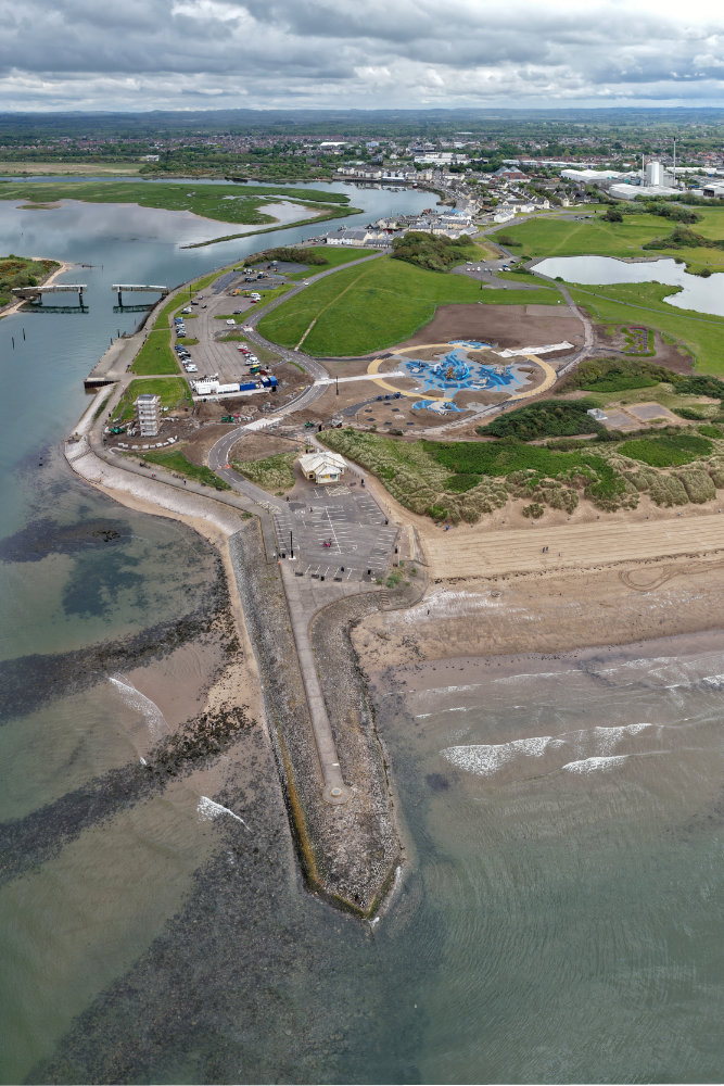Irvine Beach Park, North Ayrshire, aerial photograph
