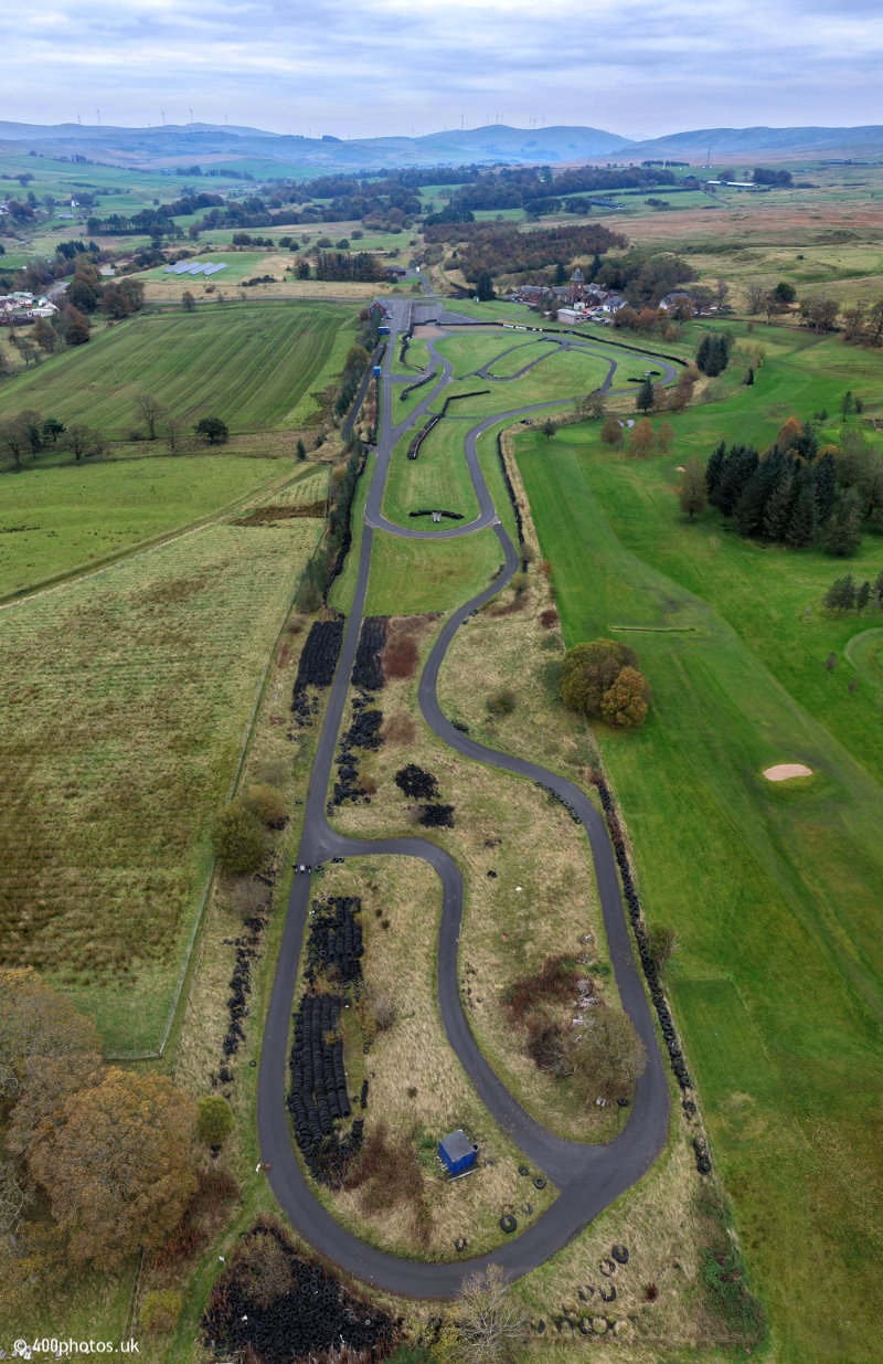 Kames Raceway, by Muirkirk, Ayrshire, aerial photograph