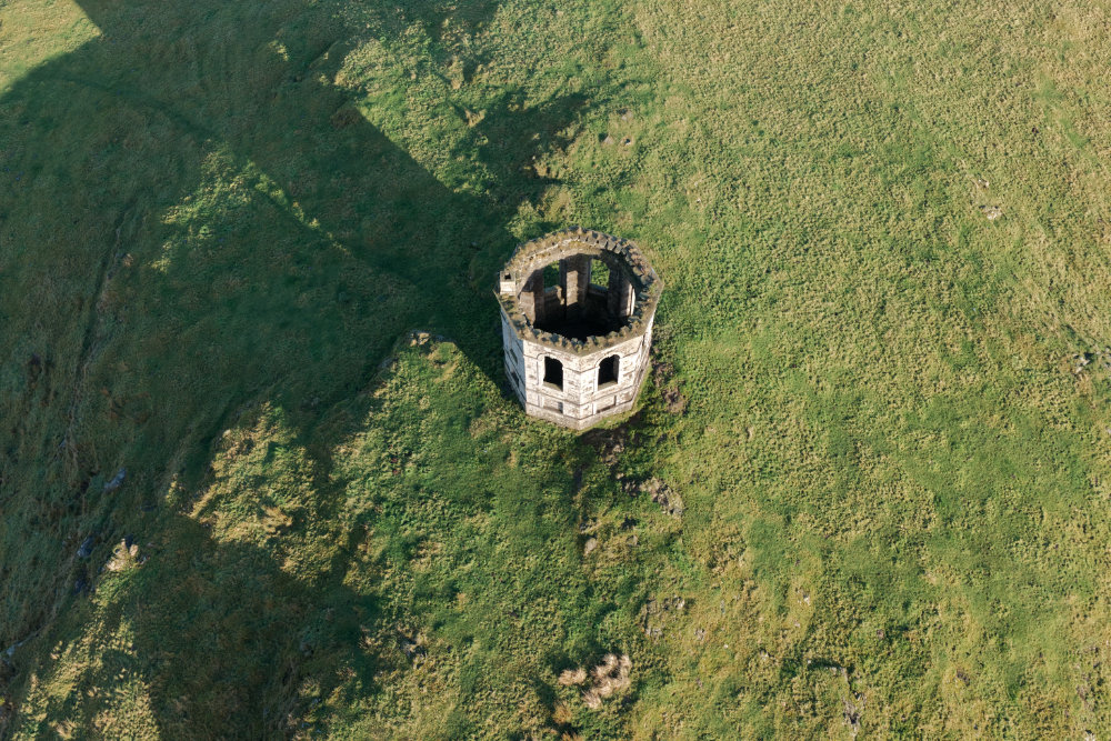 Kenmure Hill Temple, Howwood, Renfrewshire, aerial photograph
