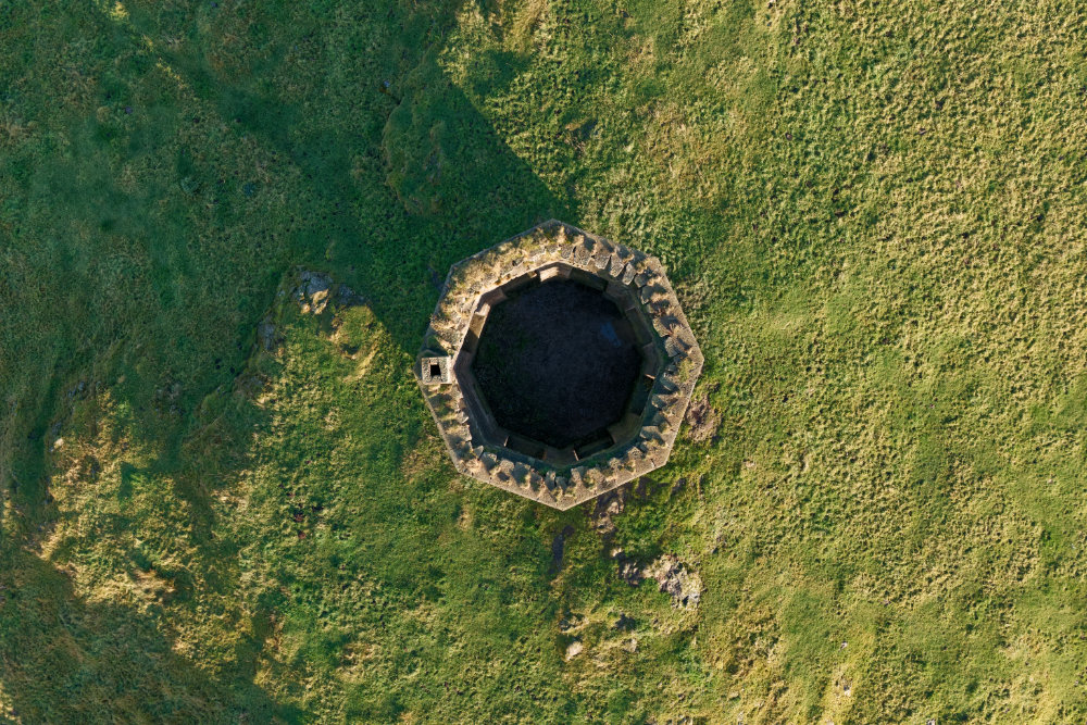 Kenmure Hill Temple, Howwood, Renfrewshire, aerial photograph