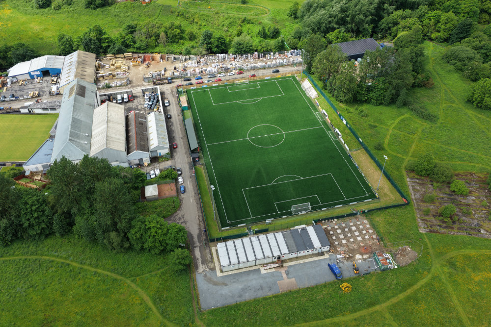 Bonnyton Thistle  Football Club, Kilmarnock,, licensable aerial photograph