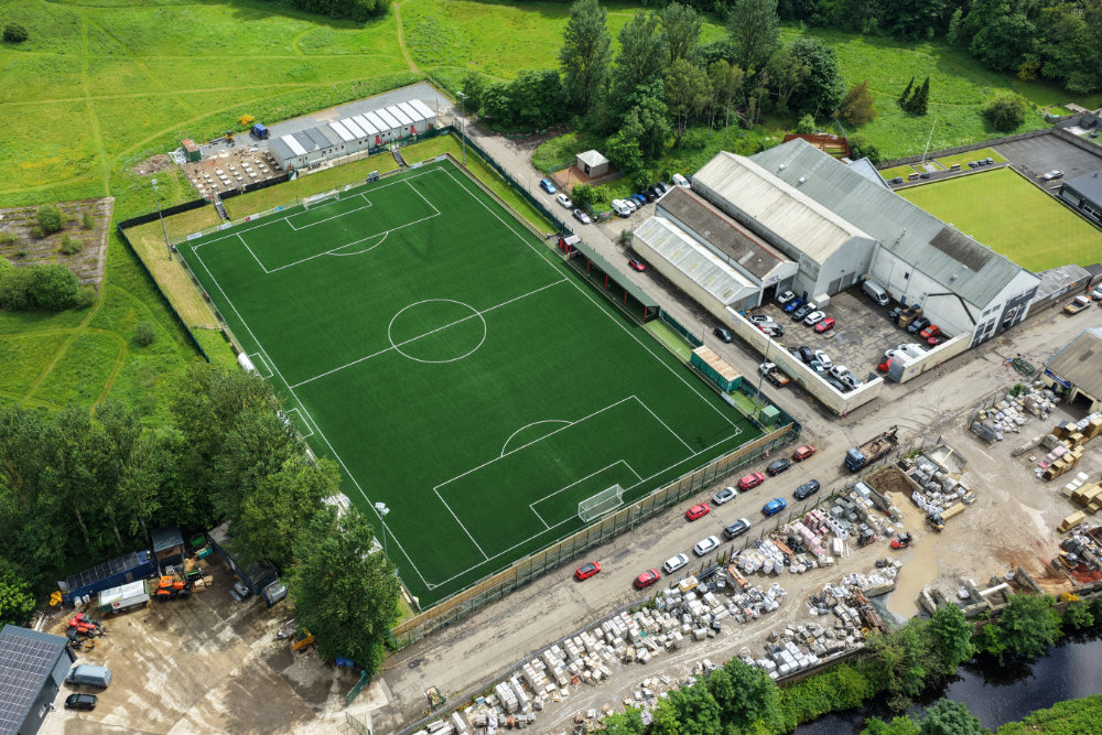 Bonnyton Thistle  Football Club, Kilmarnock,, licensable aerial photograph