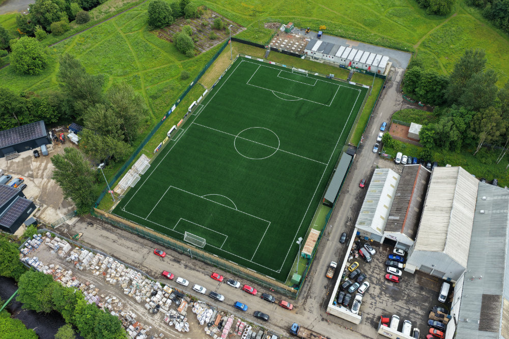 Bonnyton Thistle  Football Club, Kilmarnock,, licensable aerial photograph