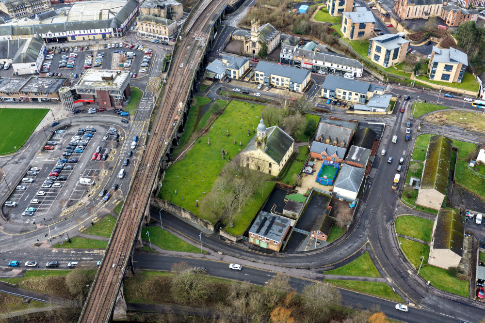 The Town Centre, Kilmarnock, East Ayrshire, aerial photograph