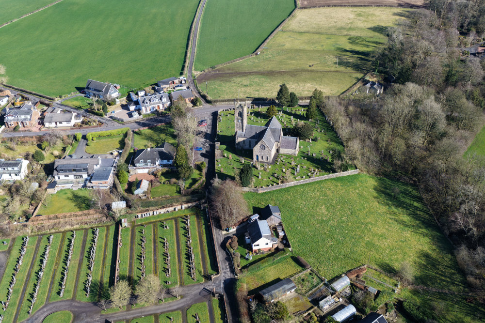 Kilmaurs Village and Church, North Ayrshire, aerial photograph