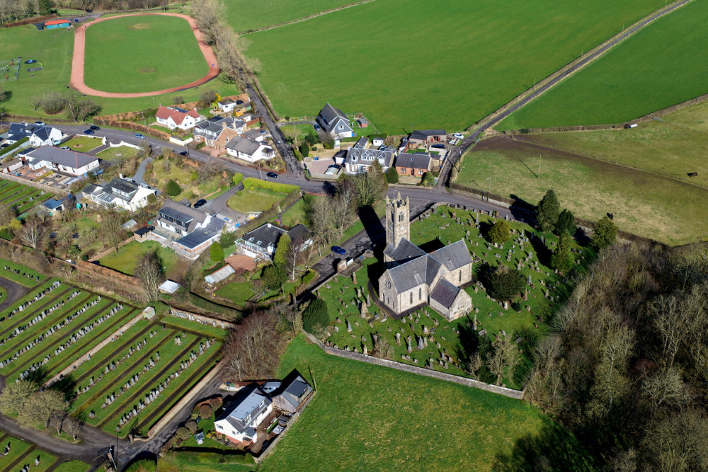Kilmaurs Village and Church, North Ayrshire, aerial photograph