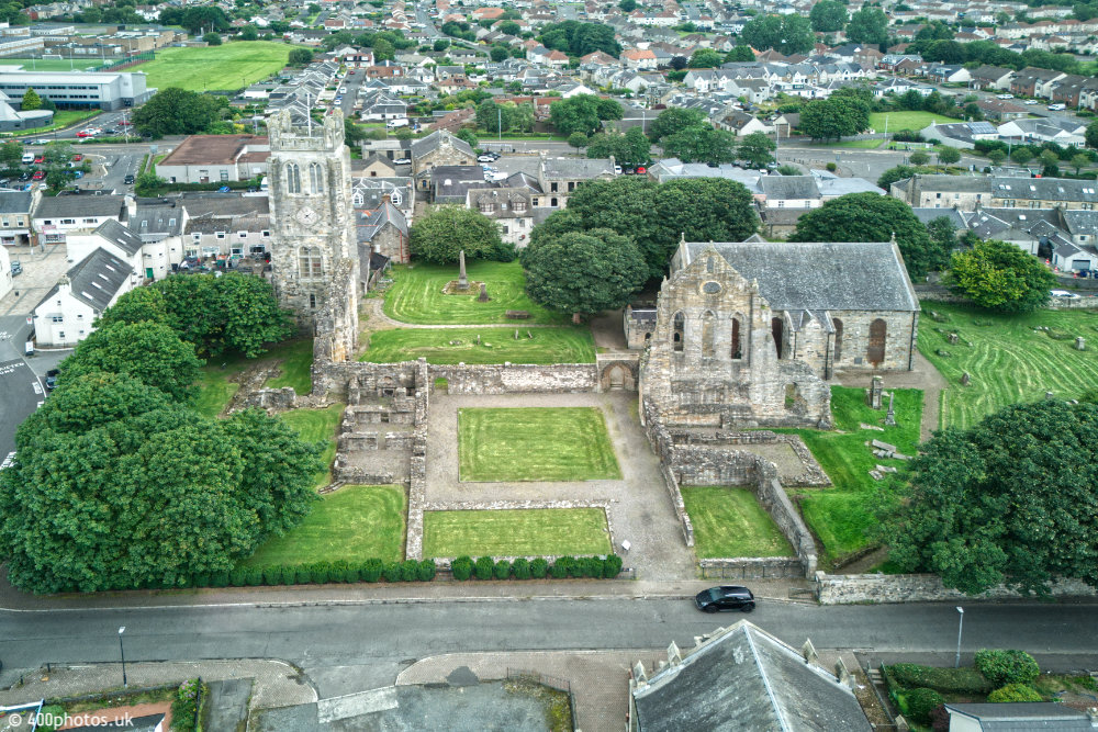 Kilwinning Abbey, North Ayrshire, aerial photograph