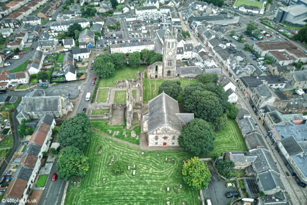 Kilwinning Abbey, North Ayrshire, aerial photograph
