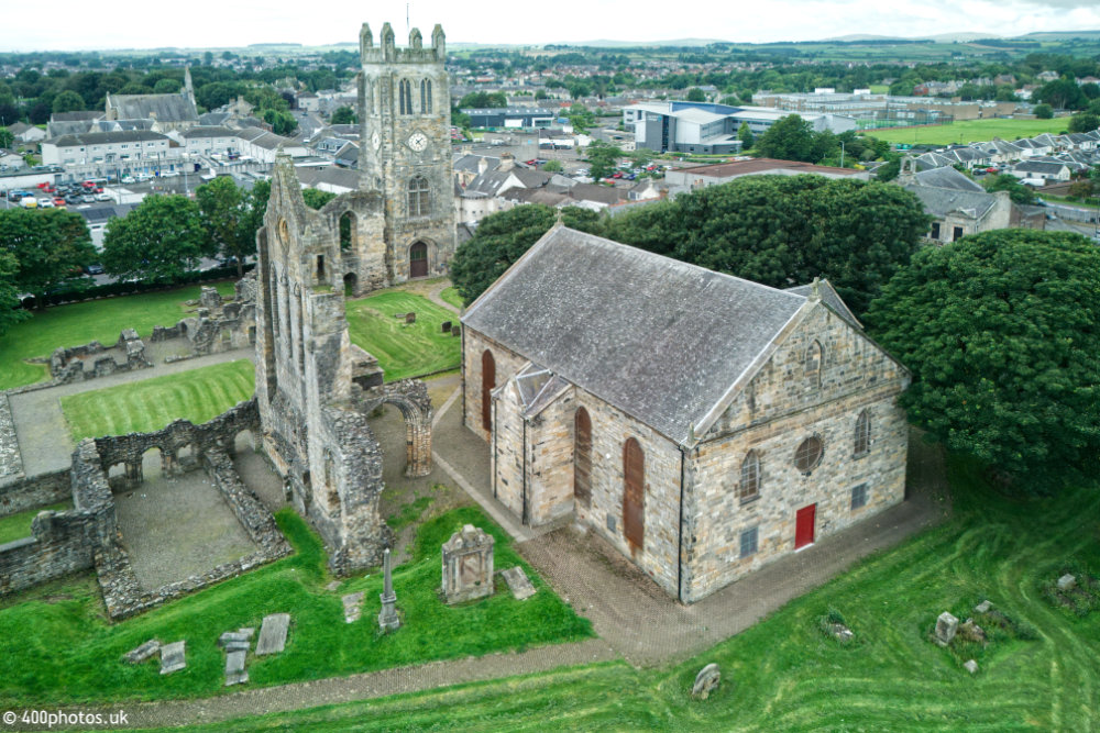 Kilwinning Abbey, North Ayrshire, aerial photograph