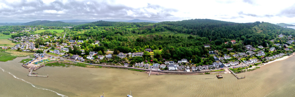 Kippford village, Solway coast, Dumfries and Galloway, licensable aerial photograph