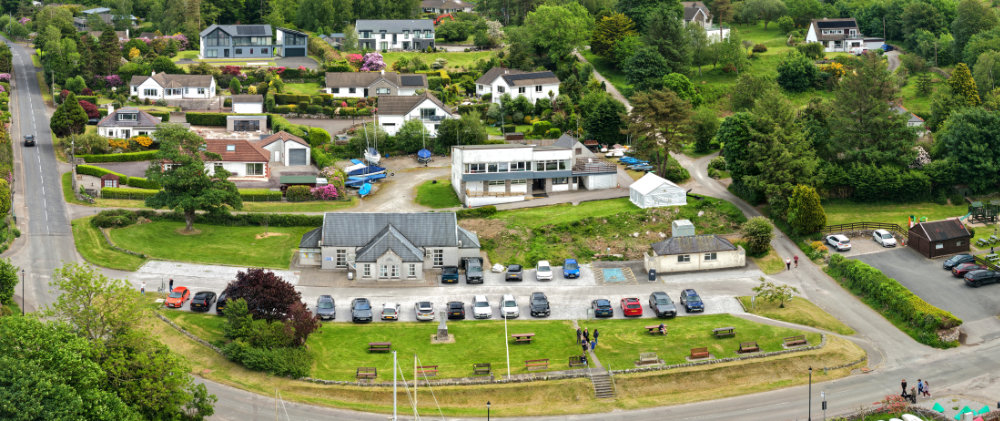 Kippford village, Solway coast, Dumfries and Galloway, licensable aerial photograph