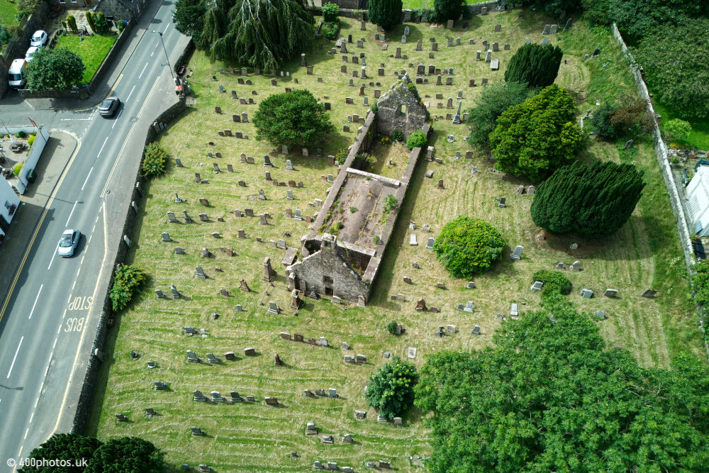 Kirkoswald Church (in ruins), North Ayrshire, aerial photograph