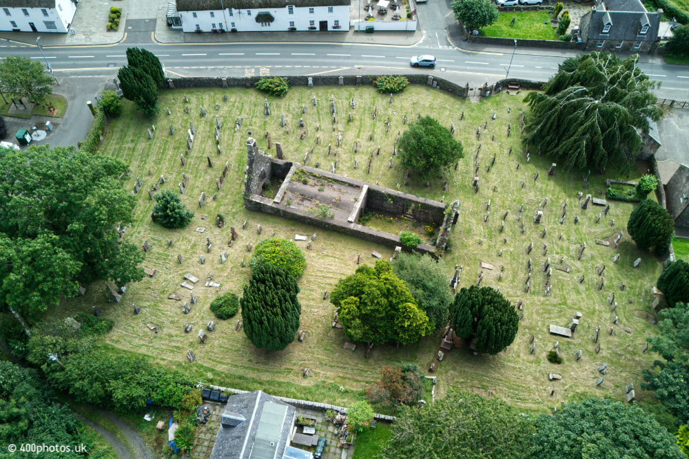 Kirkoswald Church (in ruins), North Ayrshire, aerial photograph