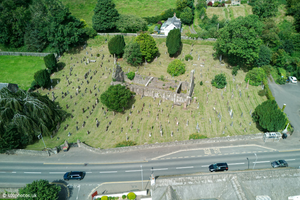 Kirkoswald Church (in ruins), North Ayrshire, aerial photograph