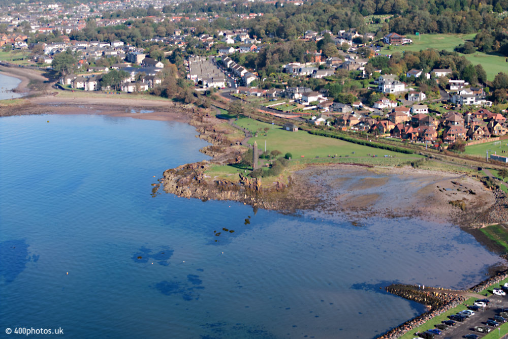 Largs Pencil Monument and Yacht Haven, Largs, North Ayrshire, aerial photograph