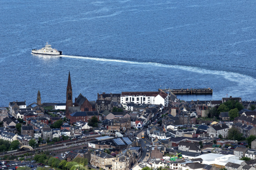 Haylie viewpoint, Largs, Ayrshire, aerial photograph