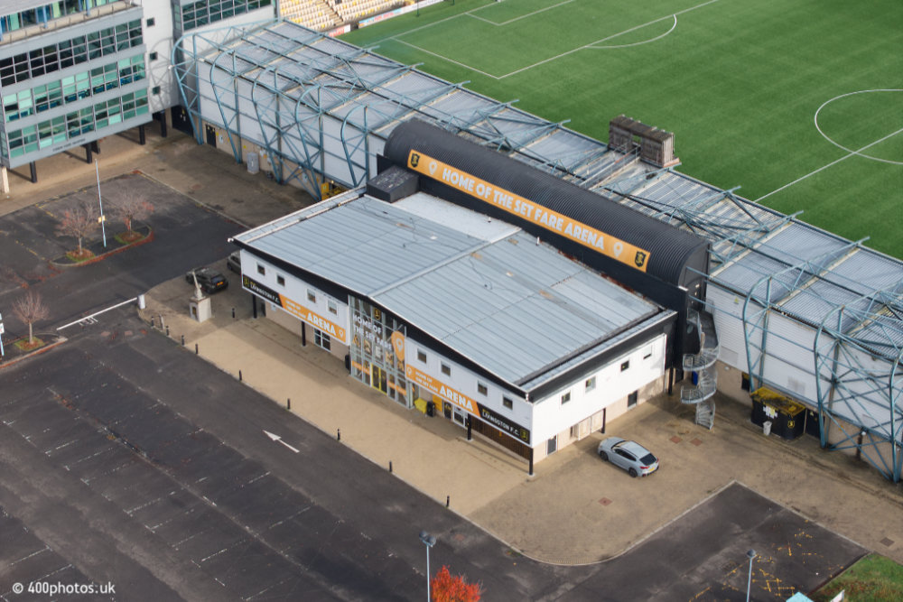 Livingston Football Club, Almondvale, Midlothian, aerial photograph