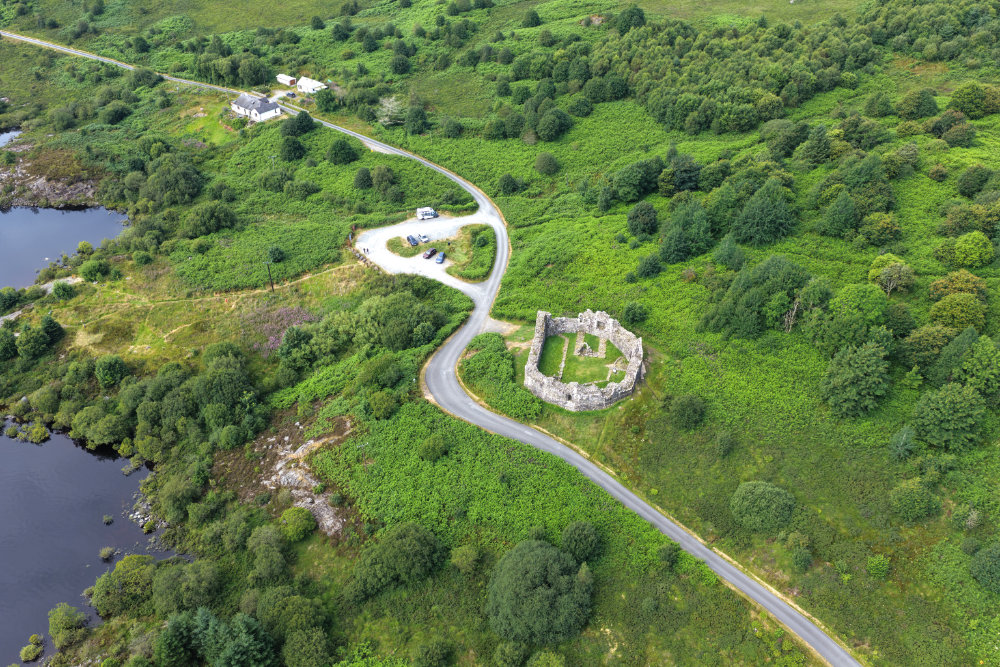 Loch Doon Castle, South Ayrshire, licensable aerial photograph