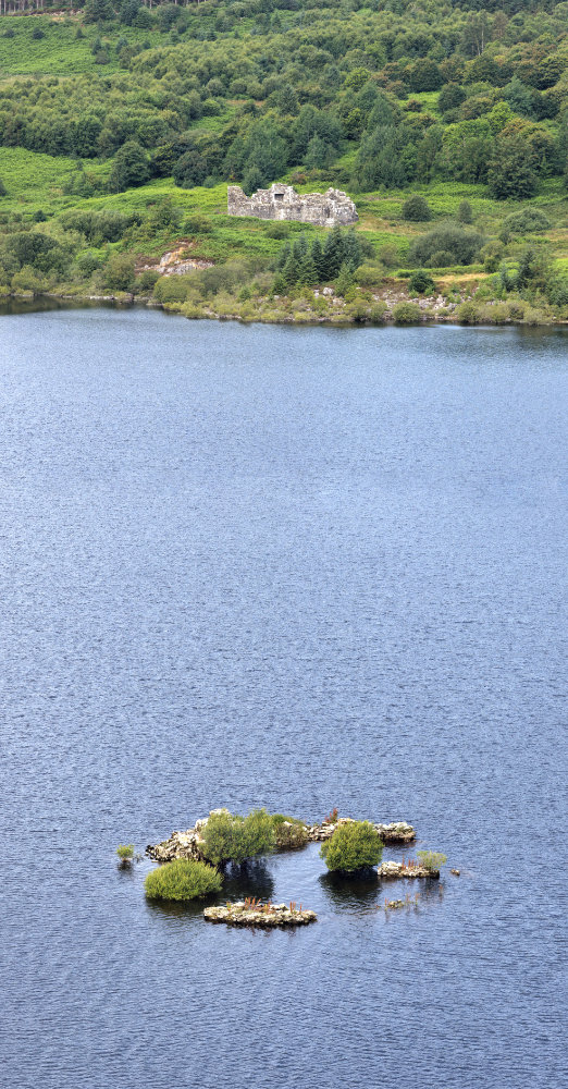 Loch Doon Castle, South Ayrshire, licensable aerial photograph