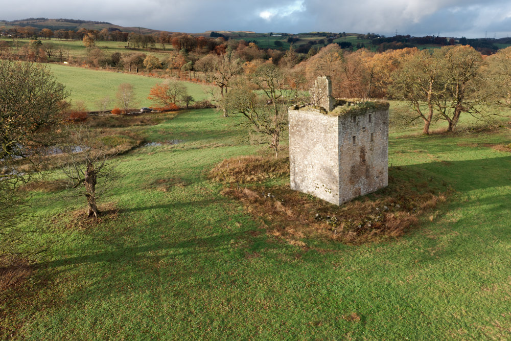 Barr Castle, Lochwinnoch, aerial photograph