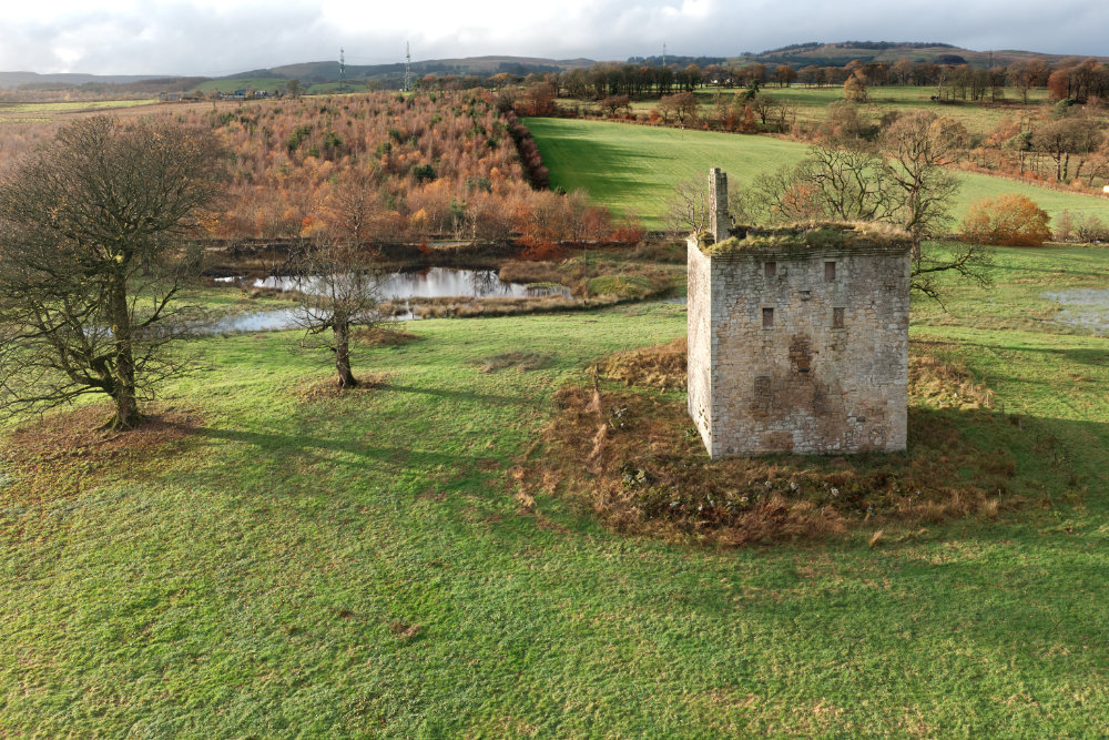Barr Castle, Lochwinnoch, aerial photograph