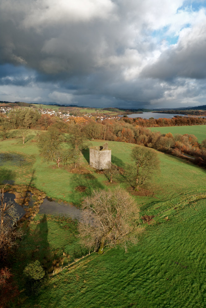 Barr Castle, Lochwinnoch, aerial photograph