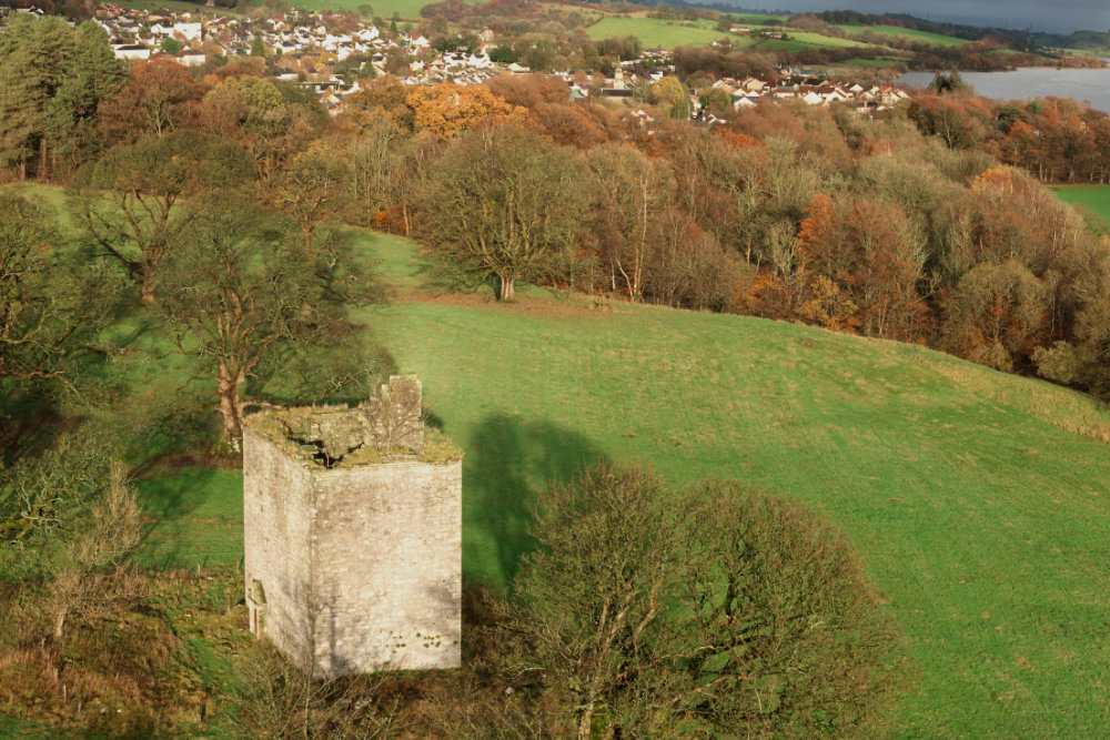Barr Castle, Lochwinnoch, aerial photograph
