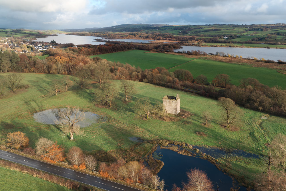 Barr Castle, Lochwinnoch, aerial photograph