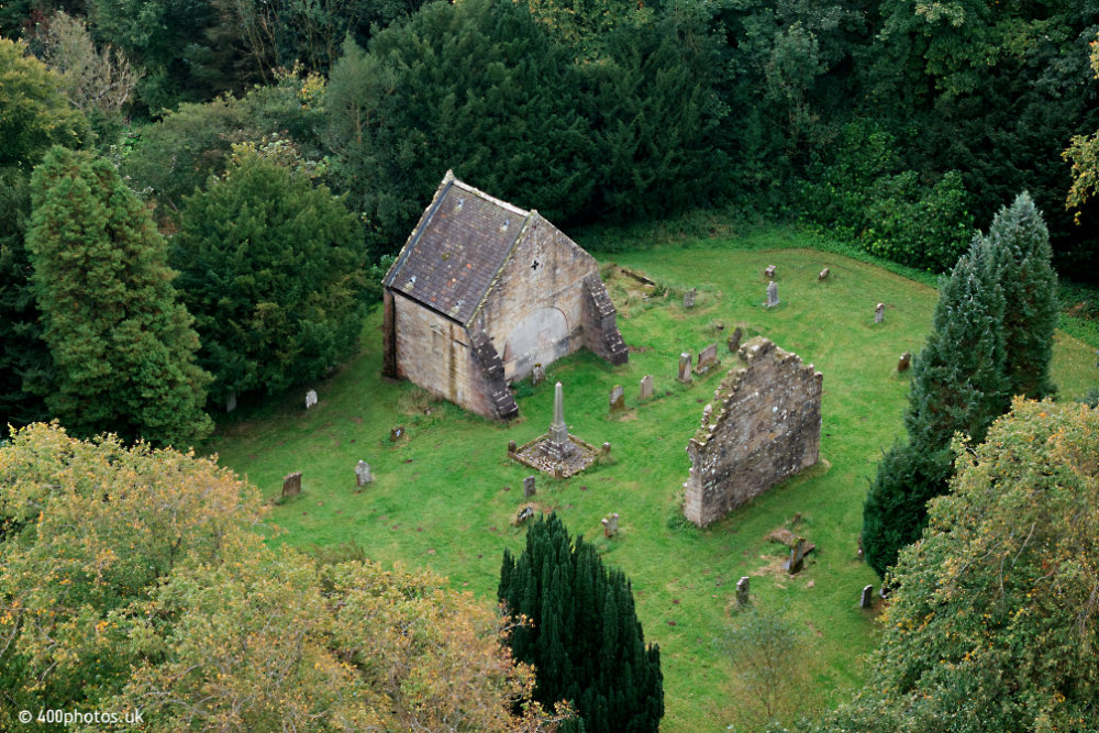 Loudoun Kirk, by Galston, Ayrshire, aerial photograph