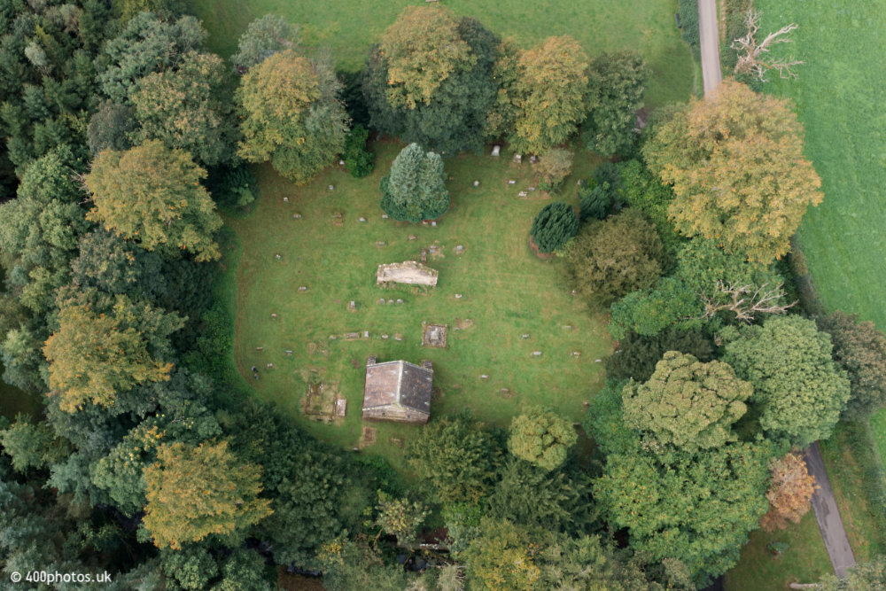 Loudoun Kirk, by Galston, Ayrshire, aerial photograph