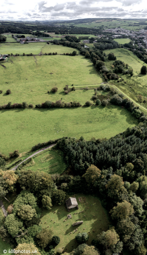 Loudoun Kirk, by Galston, Ayrshire, aerial photograph