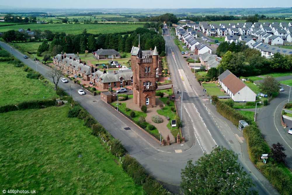 The National Burns Monument, Mauchline, Ayrshire, aerial photograph