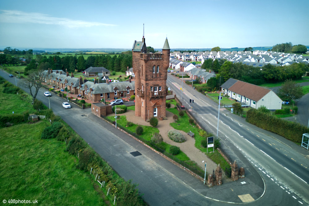 The National Burns Monument, Mauchline, Ayrshire, aerial photograph