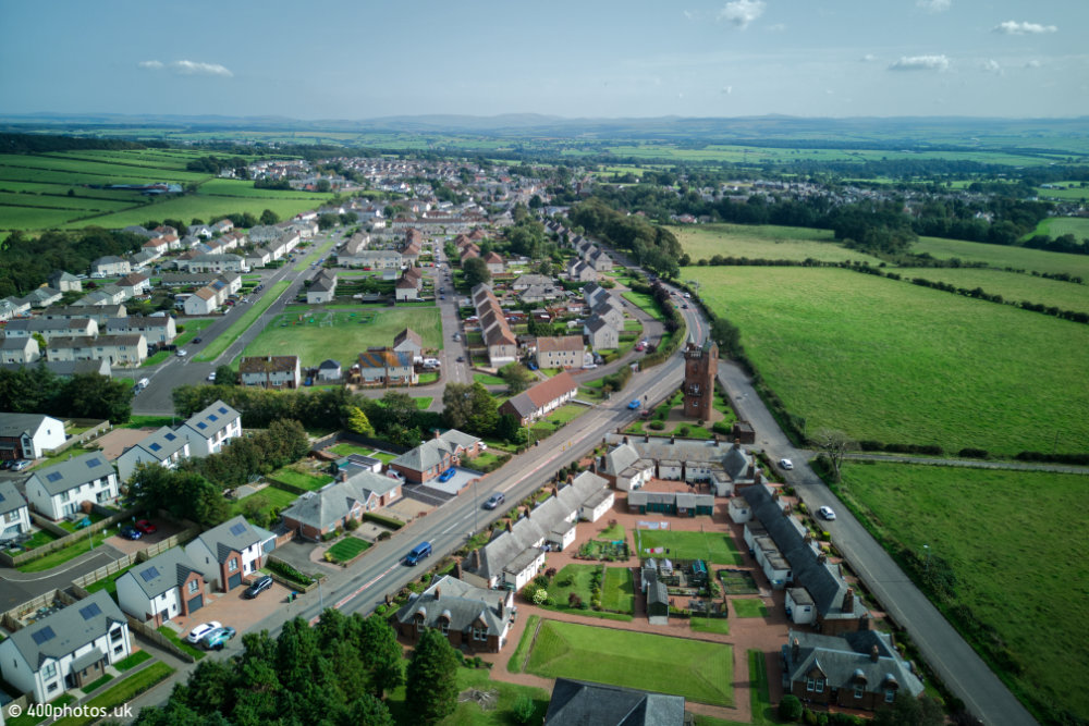 The National Burns Monument, Mauchline, Ayrshire, aerial photograph