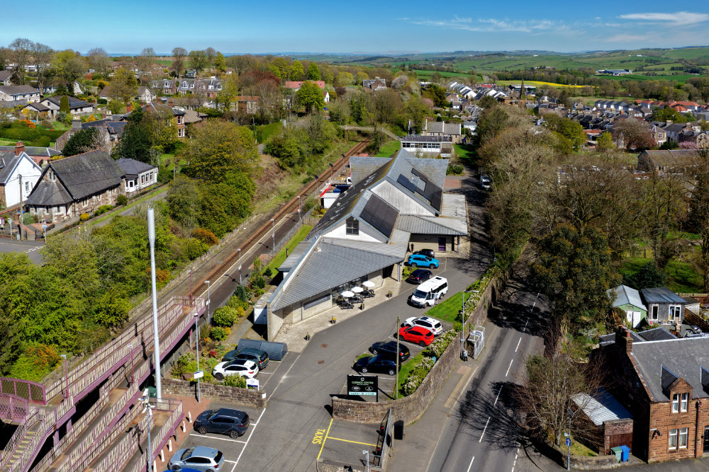 Maybole Castle and Carrick Centre, aerial photograph