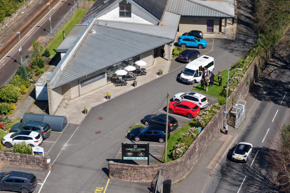 Maybole Castle and Carrick Centre, aerial photograph