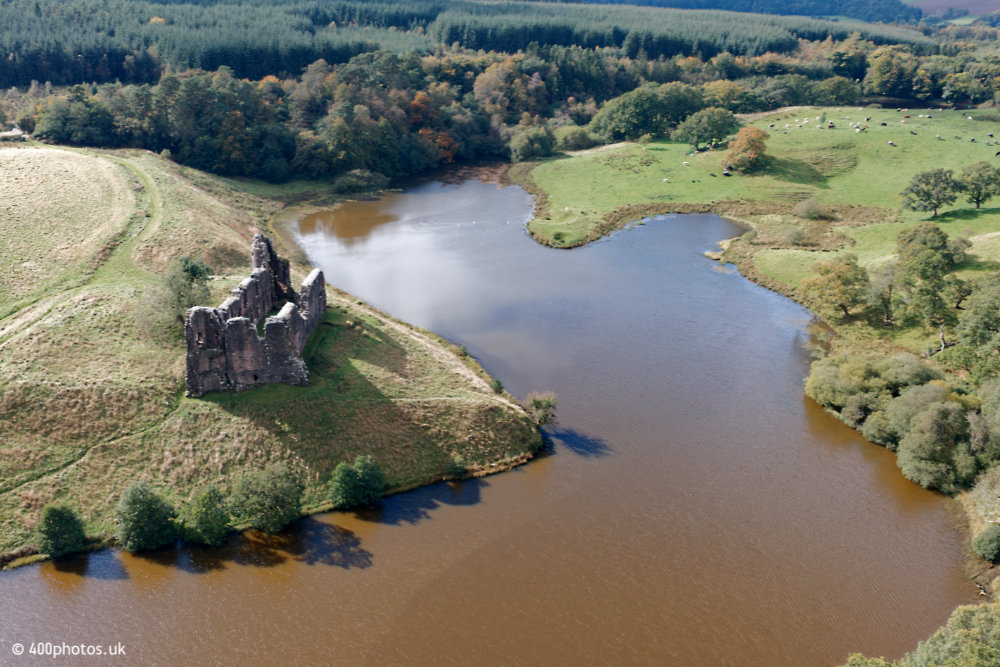 Morton Castle, Dumfries and Galloway, aerial photograph