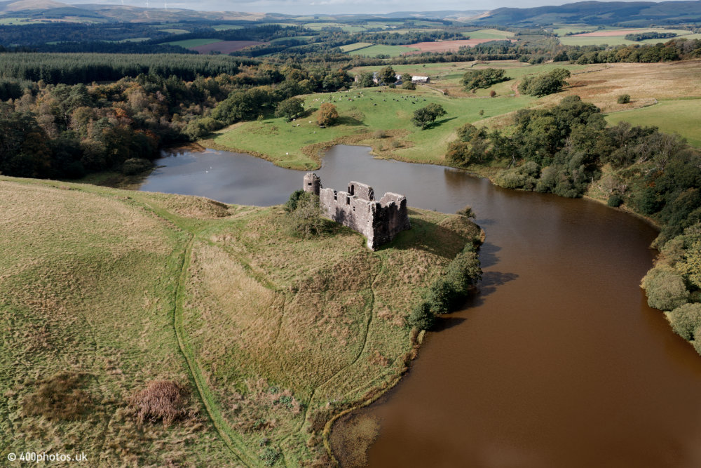 Morton Castle, Dumfries and Galloway, aerial photograph